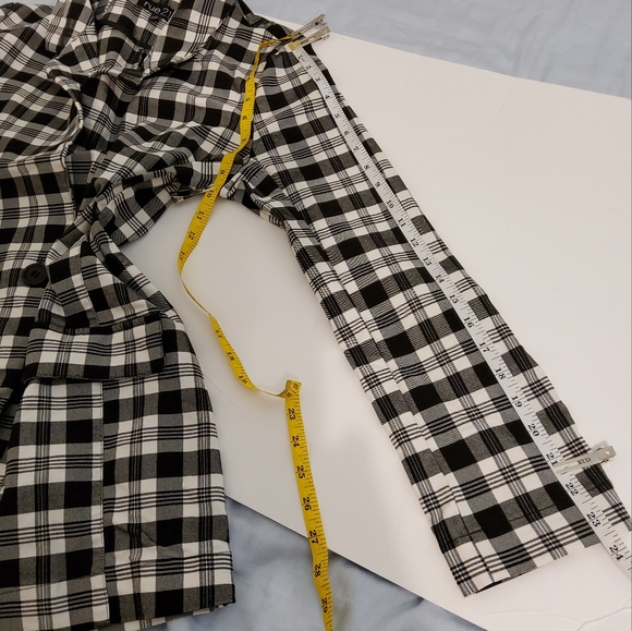 Rue 21 Plaid Print Black And White Long Sleeve Blazer Jacket Size M - Picture 6 of 9